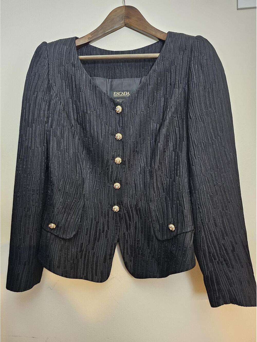 Escada Jacket Black Women Size (42) 8 Mararetha Ley